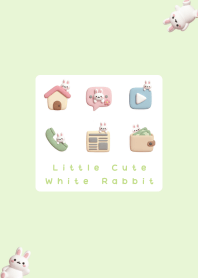Little Cute White Rabbit Pastel Green