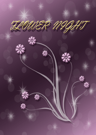 Flower night with purple shining