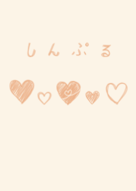 dull color orange bollpoint pen heart