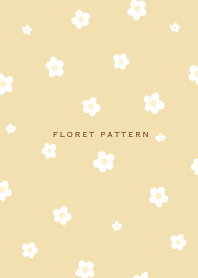 Floret Pattern  - 02-05 Beige Navy Blue