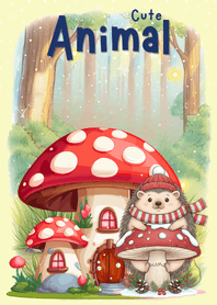 Cute Hedgehog & Mushroom House