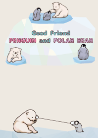Good friends penguin and Polar bear