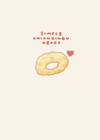 simple onion rings beige heart.