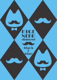 Beard cat diamond hitam dan biru