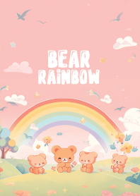 Cute Bear and rainbow