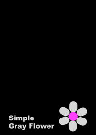 Simple Gray Flower [ Black ] No.3