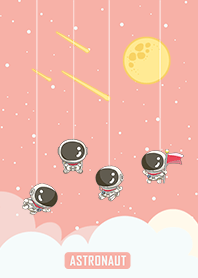 可愛寶貝太空人-星光閃閃(粉紅色星空)