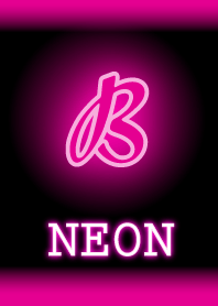【B】イニシャル ネオン ピンク