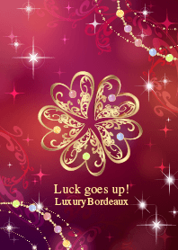 Luckgoesup!Gold5leafcloverLuxuryBordeaux