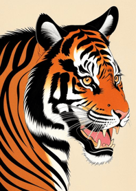 Ukiyo-e Sea Tiger Sakura Oeus