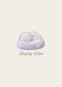 Sleeping Kitten -purple-