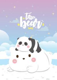 คุณหมีสามตัว ริมทะเล สีบลูฮาวาย