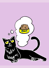 Thinking Cat3 on light purple