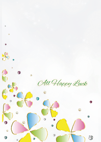 ポップな四つ葉のクローバー 風水/グリーン