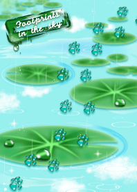 Footprints in the sky. (paw pads, water)