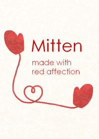 Mitten made with red affection