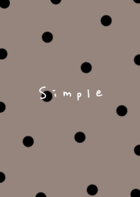 Greige and black polka dots.