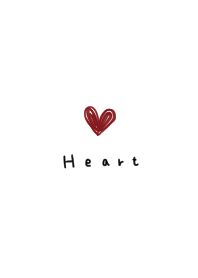 Simple white and handwritten heart.