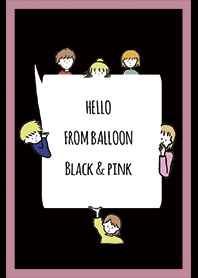 ブラック&ピンク/ hello from balloon