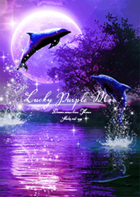 Lucky Purple Moon and Dolphin