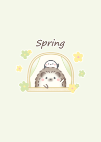 Hedgehog and Shimaenaga -spring- green