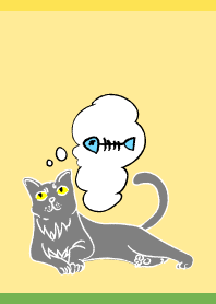 Thinking Cat4 on yellow