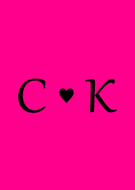 Initial "C & K" Vivid pink & black.