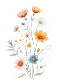 숲의 꽃 컬렉션(순백색)