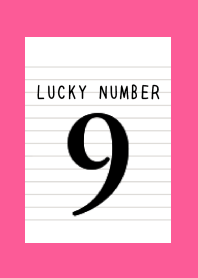 LUCKY NUMBER 9 NOTEBOOK-FLASHY PINK