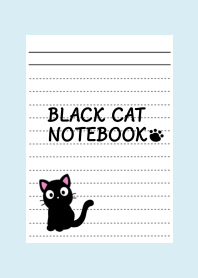 BLACK CAT NOTEBOOK-LIGHT BLUE-YELLOWj