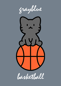 black cat sitting on a basketball GB A