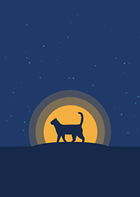 Cat silhouette in front of moonlight 2