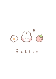 Rabbit & Strawberry |white brown.