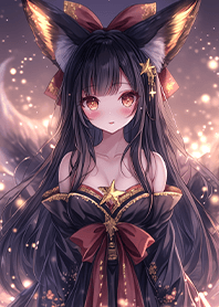 Glowing nine-tailed fox girl JP