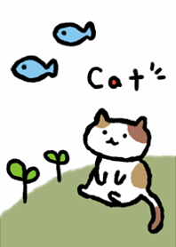 Cute cat and fish2.