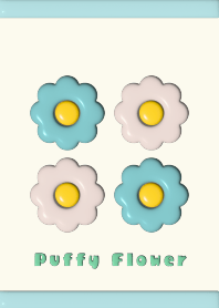 Puffy Flower light blue