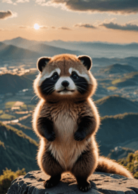 HAPPY RACCOON DOG/mountaintop