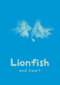 Lionfish & heart Pale yacht blue