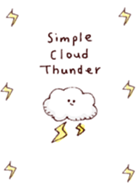 simple Cloud thunder White blue