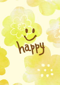 Yellow watercolor flower Smile17