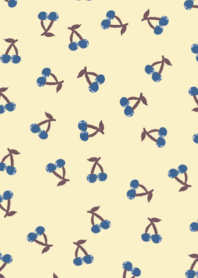 Elegant Navy & Biege Cherry Pattern -1