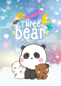 Bear Funny Galaxy Heart Space