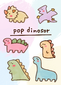 Pop bright dinosaur doodle