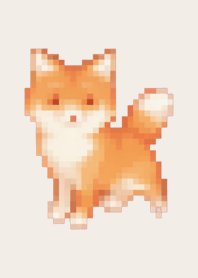 狐狸像素艺术主题棕色02