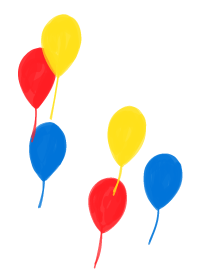 Lovely Balloon Red, White & White Cute