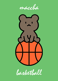 basketball and sitting bear cub matcha.