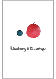 ブルーベリーと姫りんご #水彩タッチ