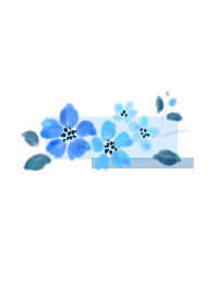 青いお花の着せ替え
