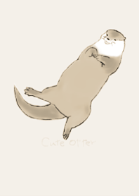 可愛いカワウソの着せ替え　ベージュ