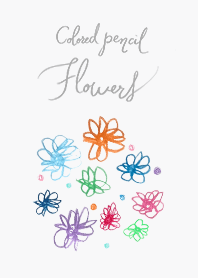 Flowers written with colored pencils*